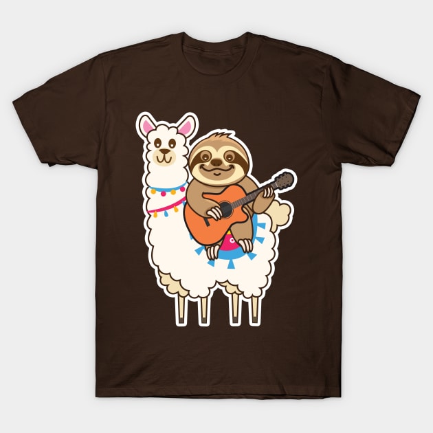 Cute Sloth llama T-Shirt by Plushism